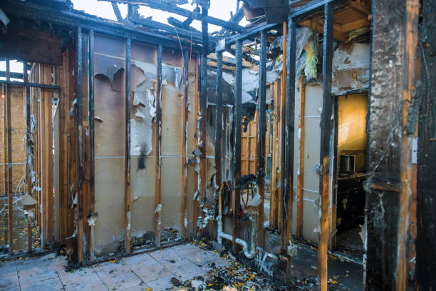 Professional Fire Damage Restoration technician working in New Germany, MN